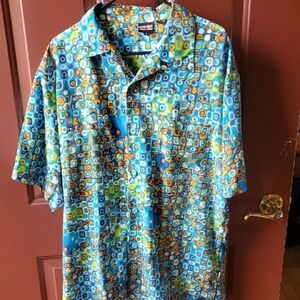 Silver POINT  Authentic Original Graphic Ss Button Down Shirt XL